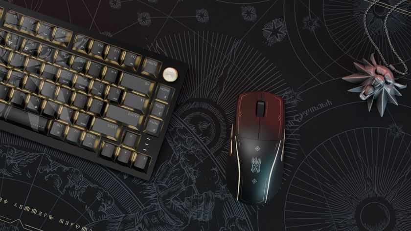 Corsair M75 Wireless and Corsair K65 Plus Wireless mouse and keyboard in The Witcher 3: Wild Hunt Collection designs