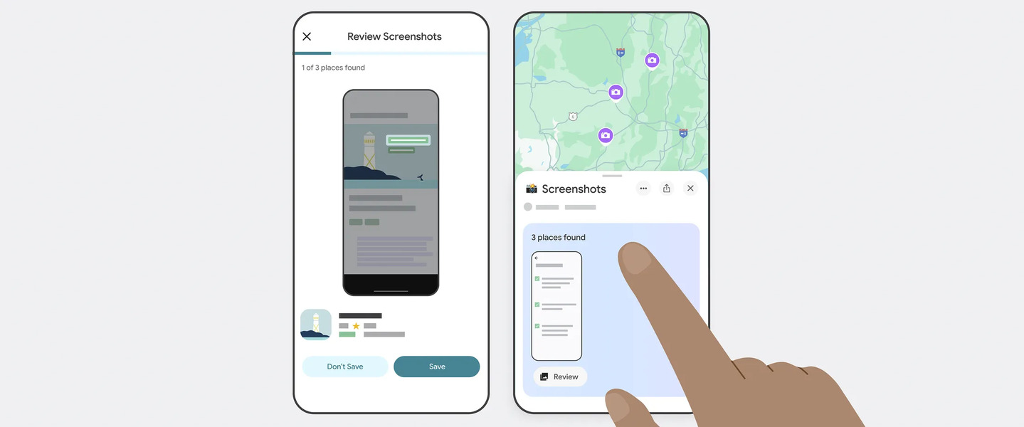 Google Maps screenshot location saving feature