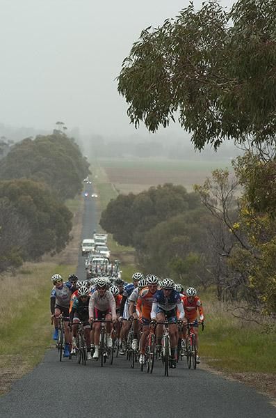 The Tour on skinny roads near Lara during stage two.