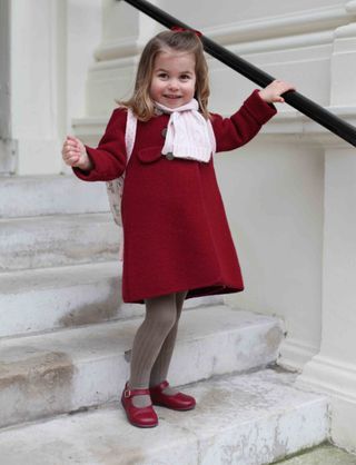 Princess Charlotte, first day at the Willcocks Nursery School 8 Jan 2018