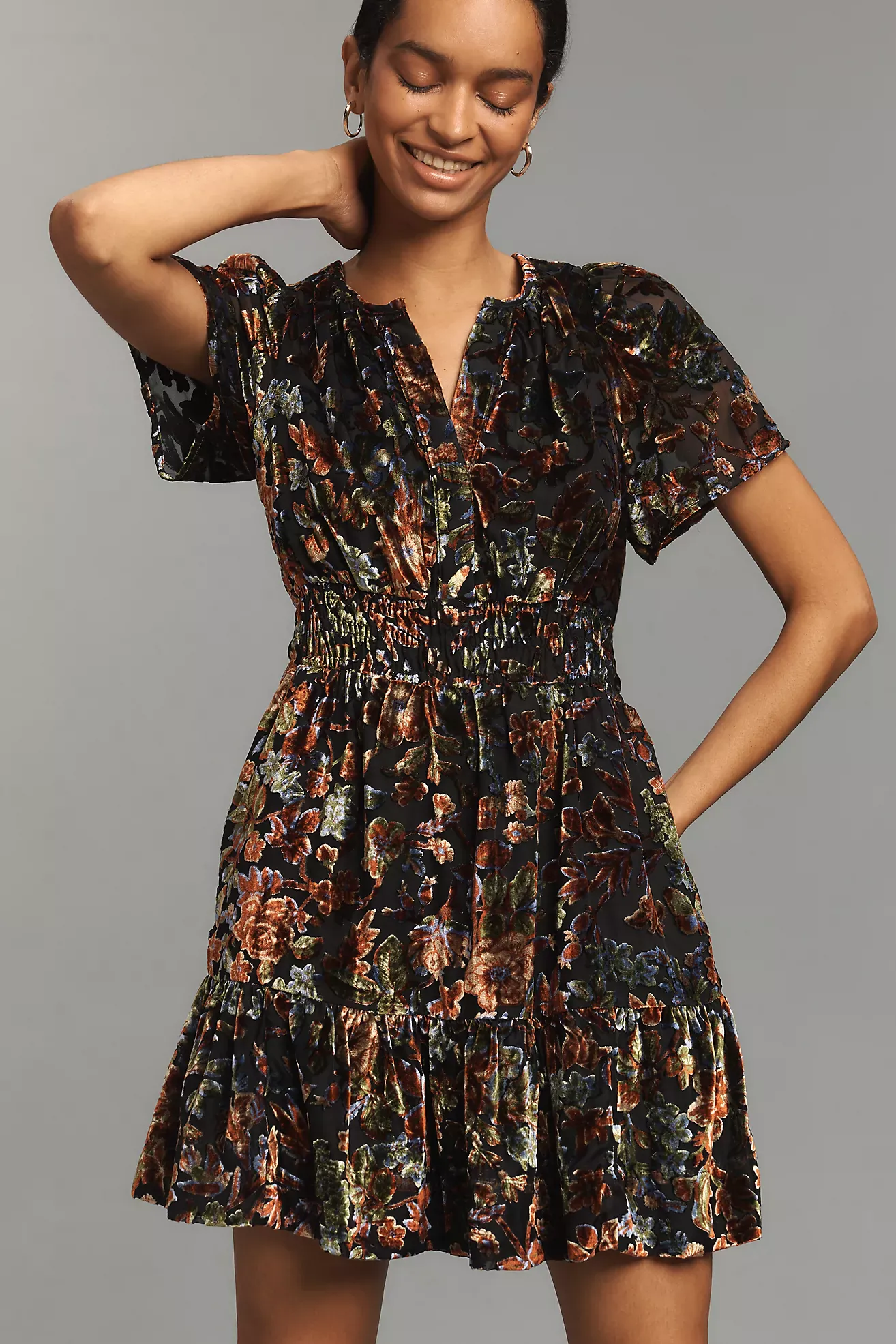 Anthropologie, The Somerset Velvet Mini Dress