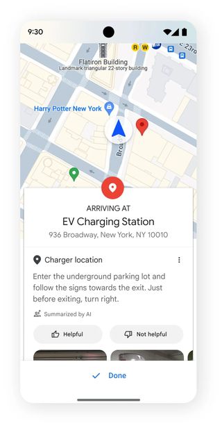 Google Maps EV Charging station