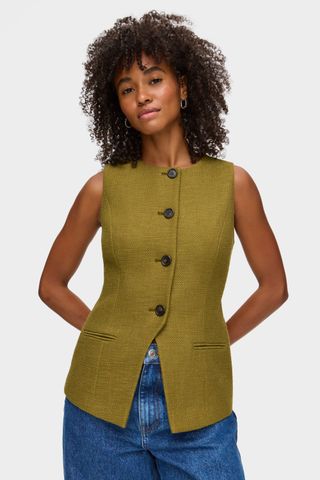 Leo Long Boucle Waistcoat