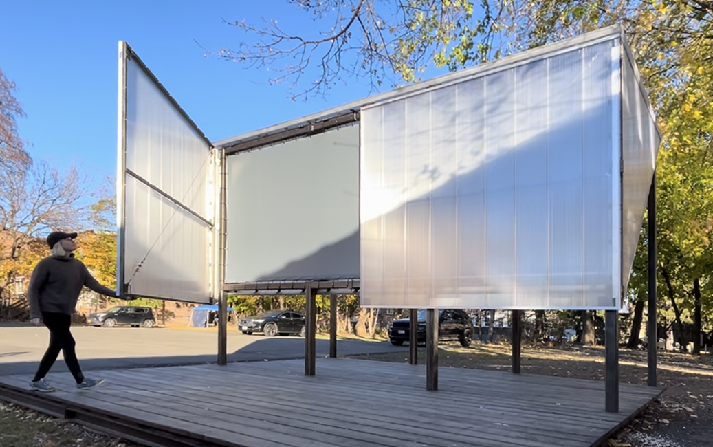 The Cinemabox in New York turns a movie theater inside out.