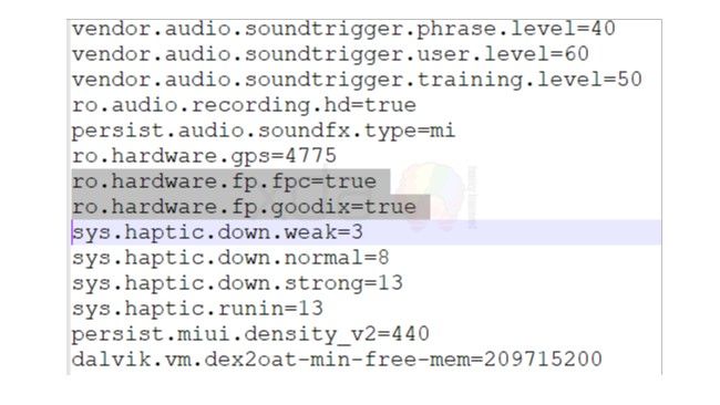 Code from Dipper's /vendor/build.prop