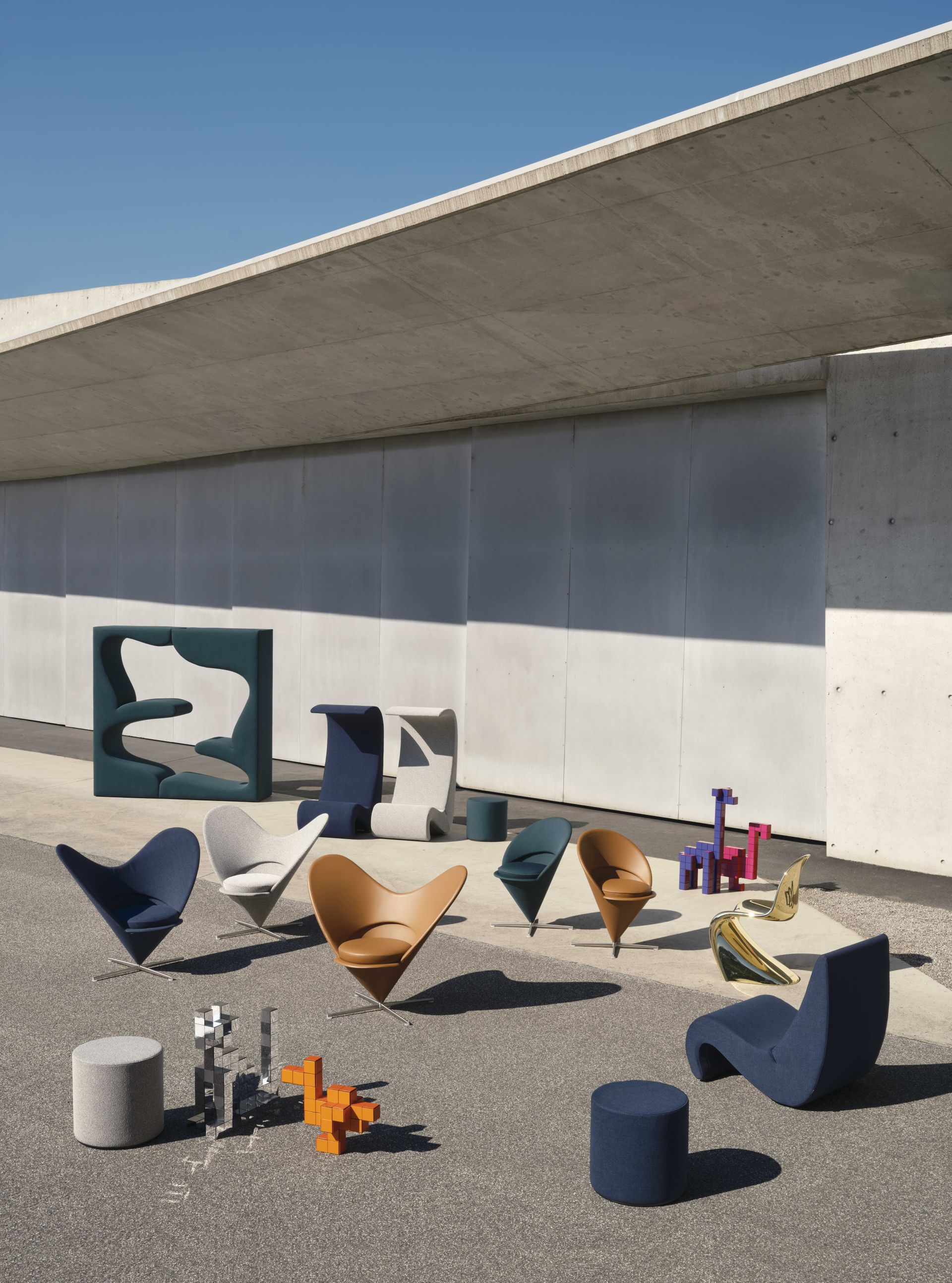 Verner Panton designs photographed at Vitra Design Museum