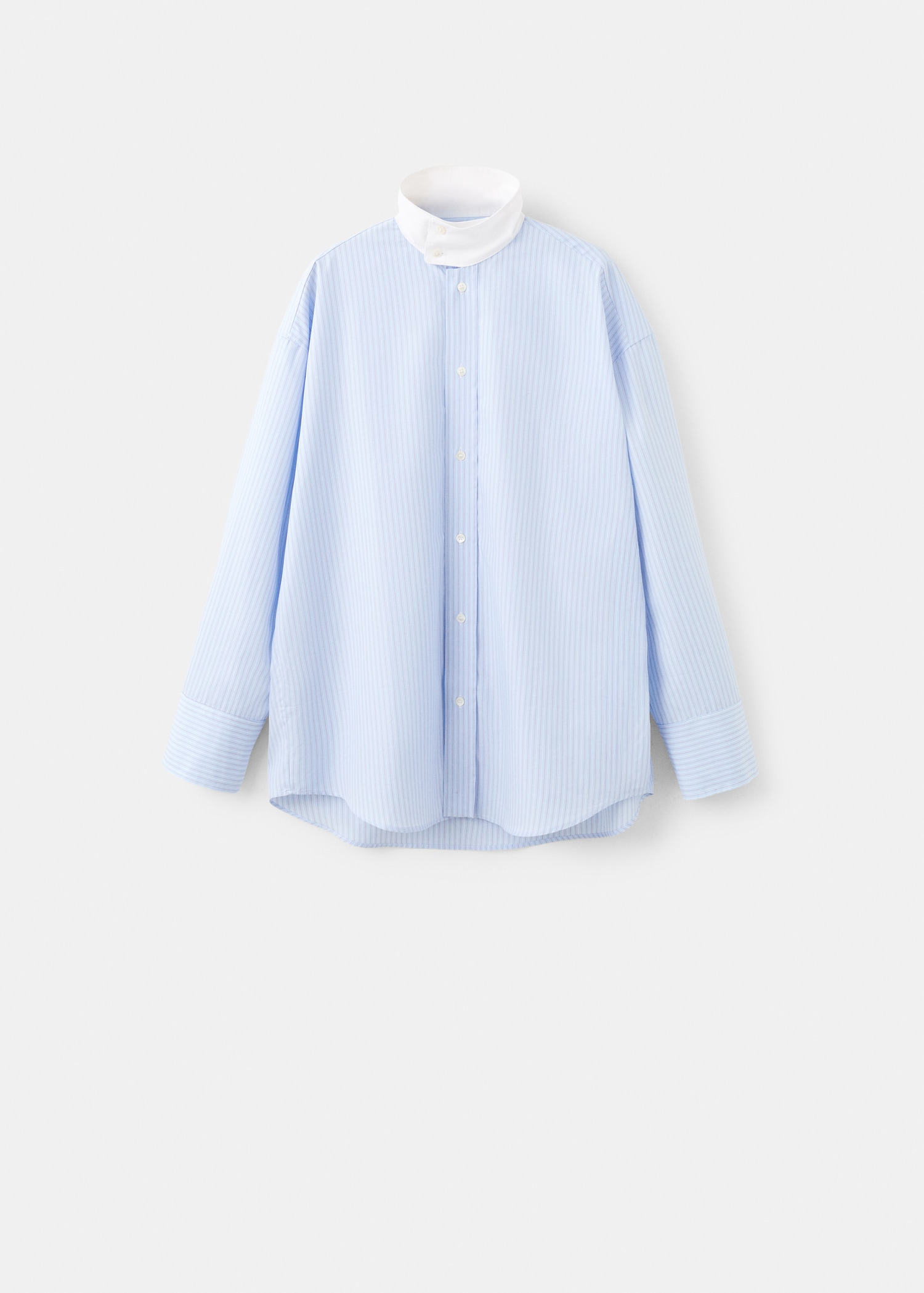 High-Neck Poplin Shirt With Buttons - Women | Mango United Kingdom