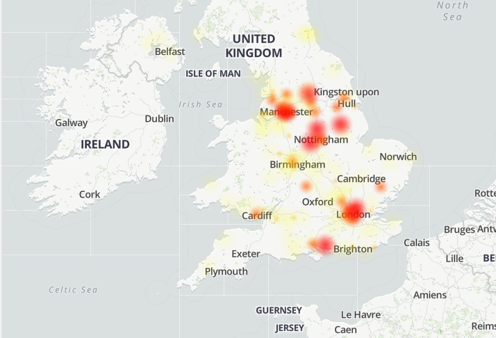 vinted down detector map