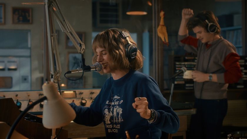Robin and Steve are manning the WSQK radio station in Stranger Things Season 5x01