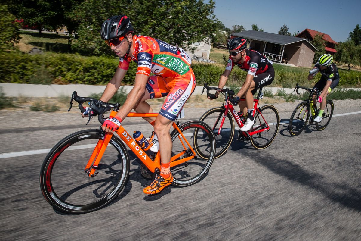Marco Canola (Nippo-Vini Fantini) in the breakaway