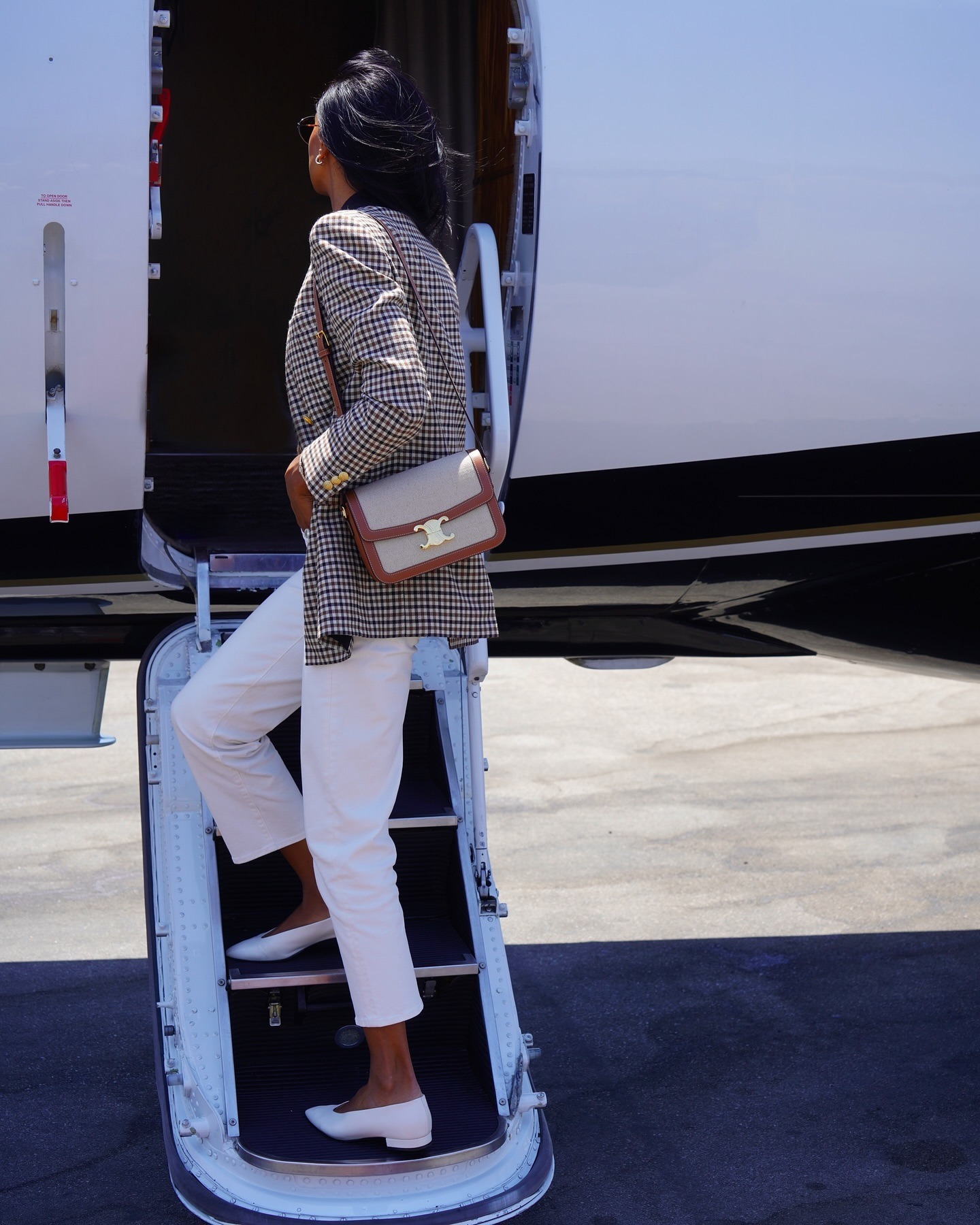 Jasmine Tookes wearing the Almond Toe Shoe trend