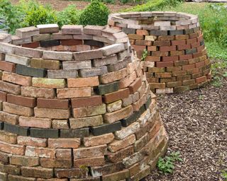 Circular brick composting bins