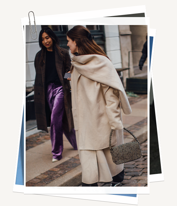 Halie LeSavage wearing scarf coat trend