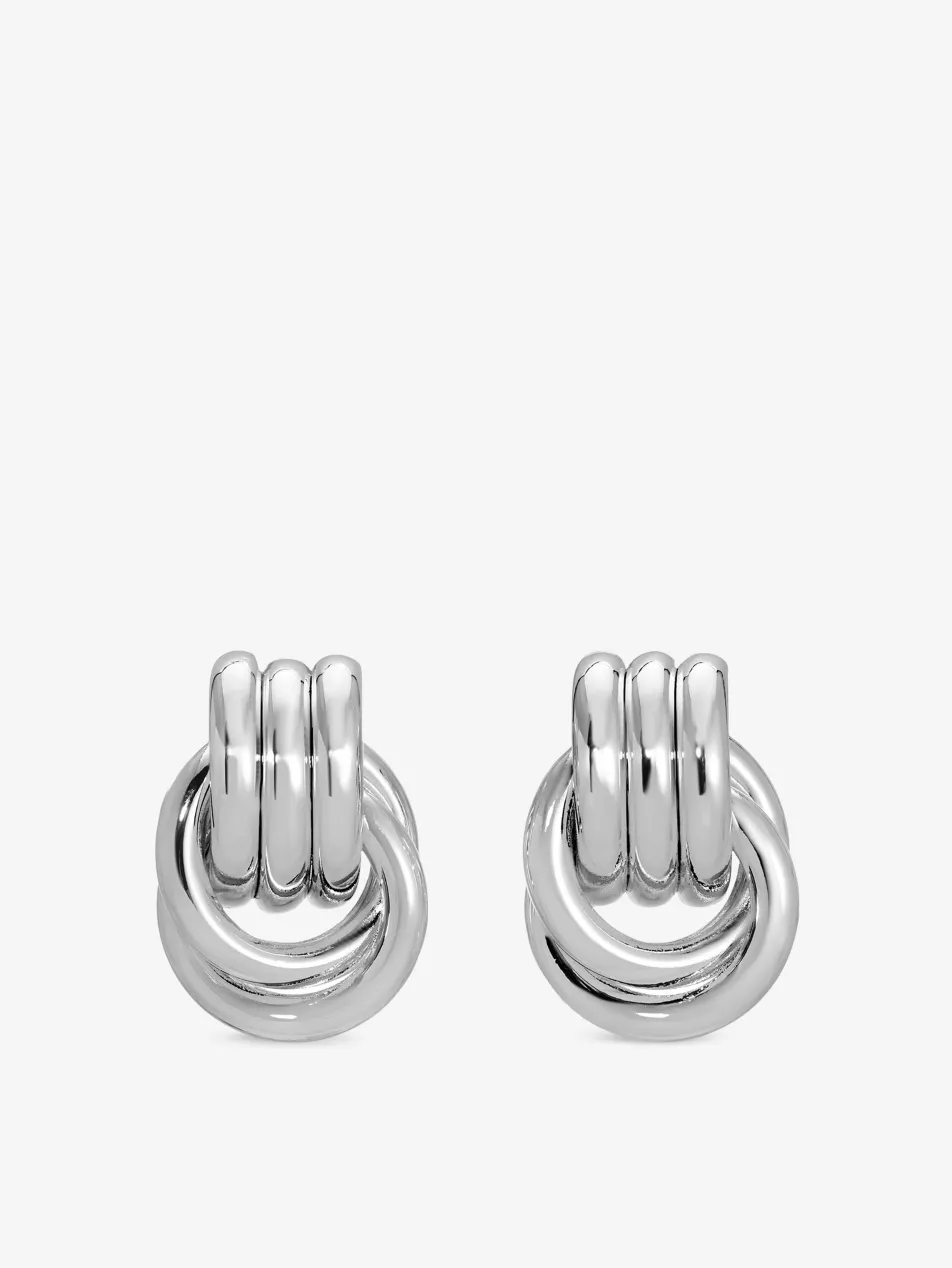 Baby Knot Silver-Plated Brass Earrings