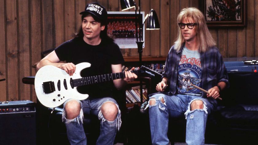 A scene from Wayne&#039;s World starring Mike Myers and Dana Carvey