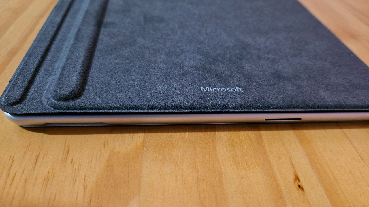 Microsoft surface pro 11 on a table.