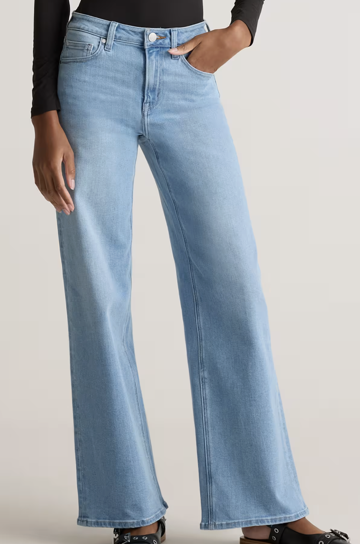 Quince, Bella Stretch Wide Leg Jeans