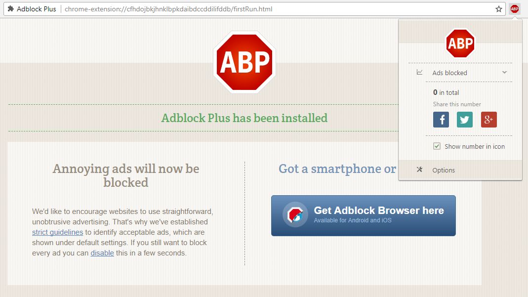 Adblock Plus screen grab