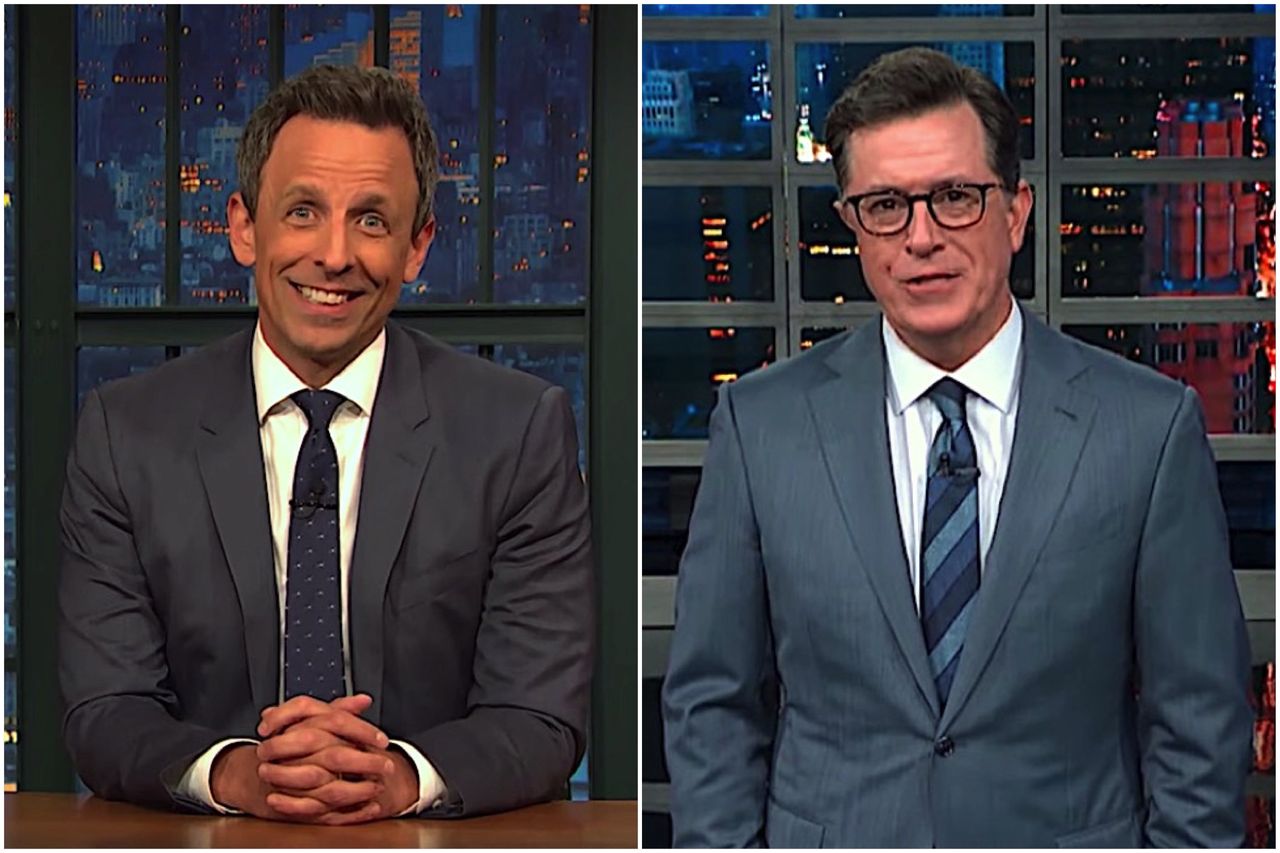 Stephen Colbert and Seth Meyers on Trump&amp;#039;s polling