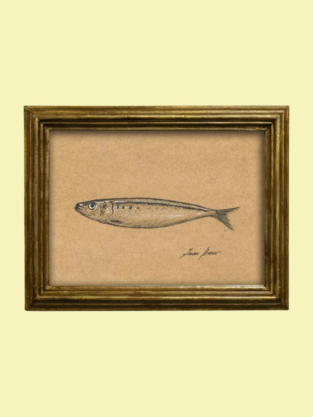 SanMartinArtsCrafts, Original Sardine Charcoal Sketch