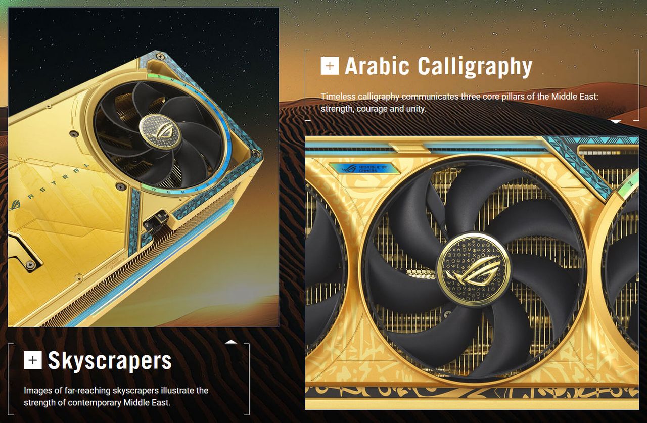 Asus ROG Astral GeForce RTX 5090 Dhahab OC Edition graphics card