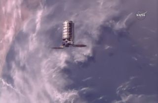The Orbital ATK Cygnus cargo ship S.S. Gene Cernan is seen on approach to the International Space Station by a camera on the orbiting lab on Nov. 14, 2017 as the spacecraft delivers more than 3 tons of fresh food, supplies and science gear to the station's crew.