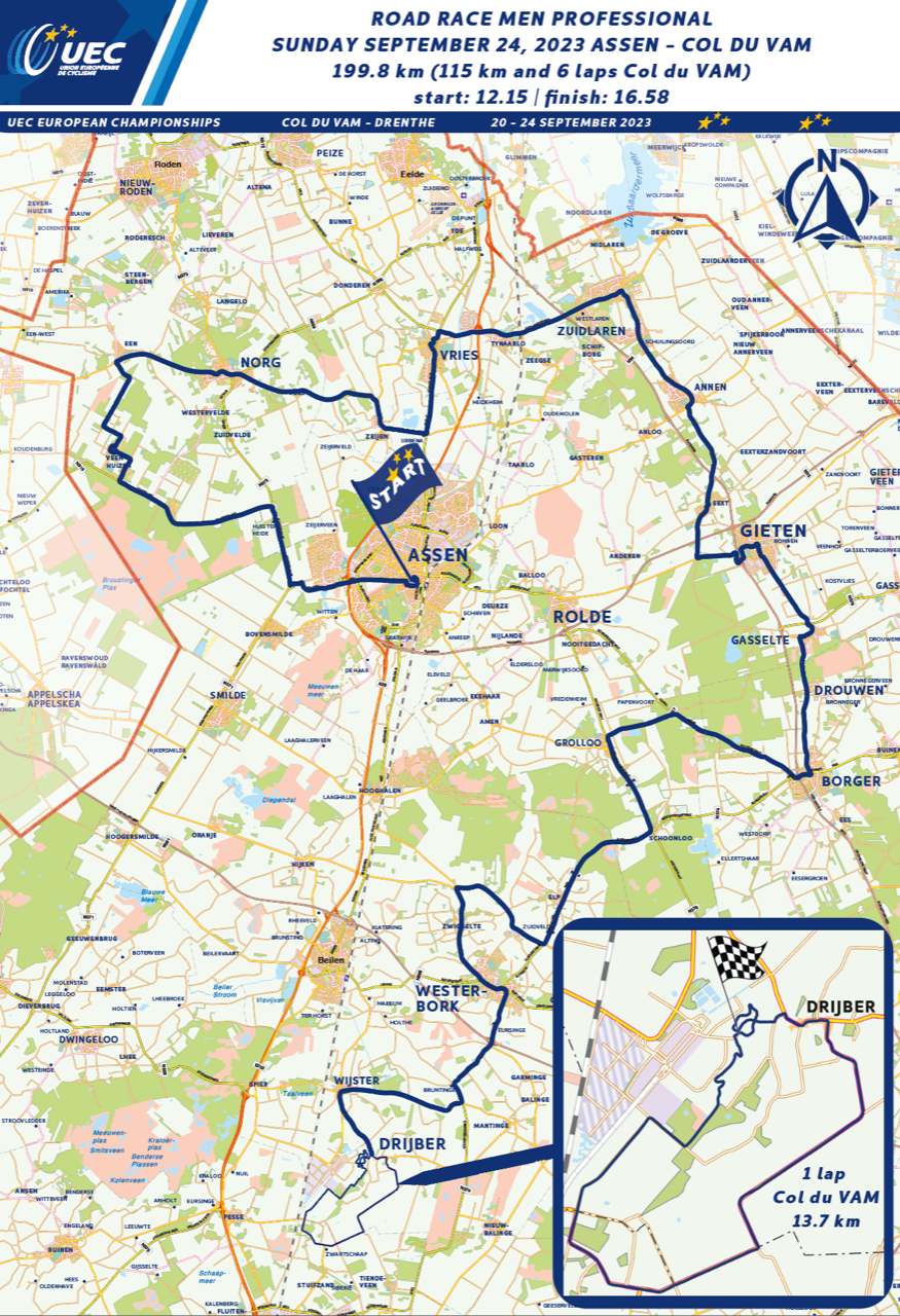 UEC Road European Championships 2023 maps men road race