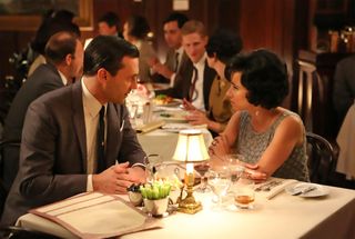 MAD MEN Lionsgate Television/Weiner Bros TV series with Don Draper and Linda Cardinelli in 2013