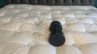 Relyon Bridgwater Mattress with weight and wine glass resting on it