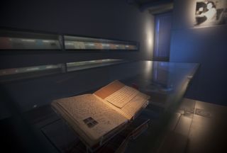 Anne Frank's diary is on display at the Anne Frank House museum in Amsterdam.