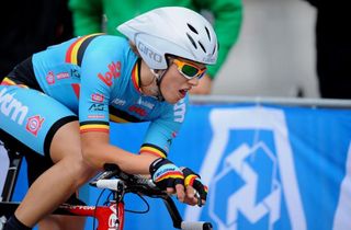 Michael Goolaerts in action at the 2011 Junior world time trial championships