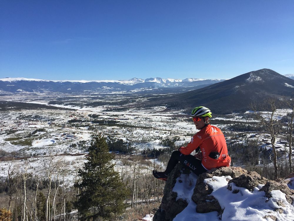 Robin Carpenter enjoys the scenery at the Rally winter camp in Colorado.
