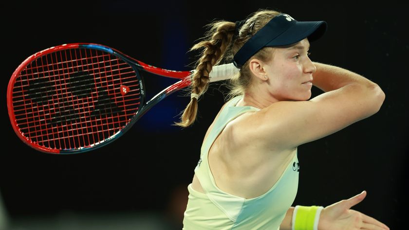 Elena Rybakina of Kazakhstan playing at the 2026 Australian Open