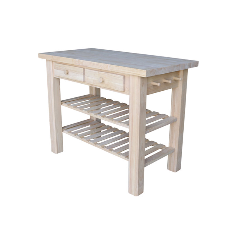 August Grove&amp;reg; Supranowitz Kitchen Island With Butcher Block Top &amp;amp; Reviews | Wayfair