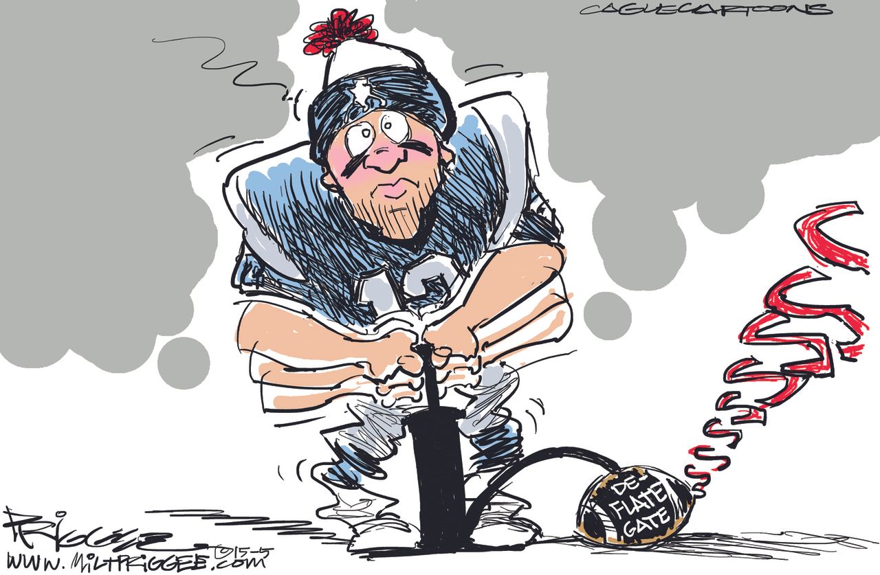 
Editorial cartoon U.S. NFL Deflategate