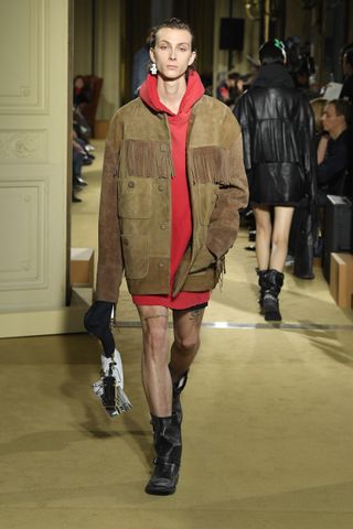 A model walks the runway during the Coach Ready to Wear Fall/Winter 2024-2024 fashion show as part of the New York Fashion Week on February 12, 2024 in New York