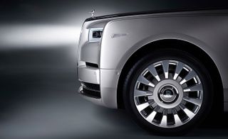 Side wheel view of the Rolls Royce Phantom