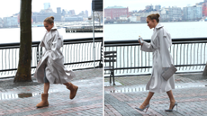 Jennifer Lopez is seen filming at the "Office Romance" movie set on April 07, 2025 in Hoboken, New Jersey. Photo by Jose Perez/Bauer-Griffin/GC Images