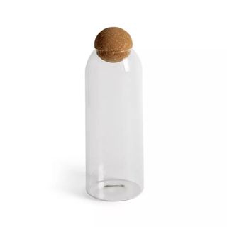 Glass storage jar with cork lid