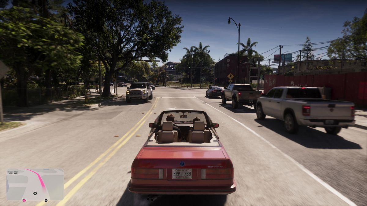 Lucia and Jason drive their convertible, from the GTA 6 extended look