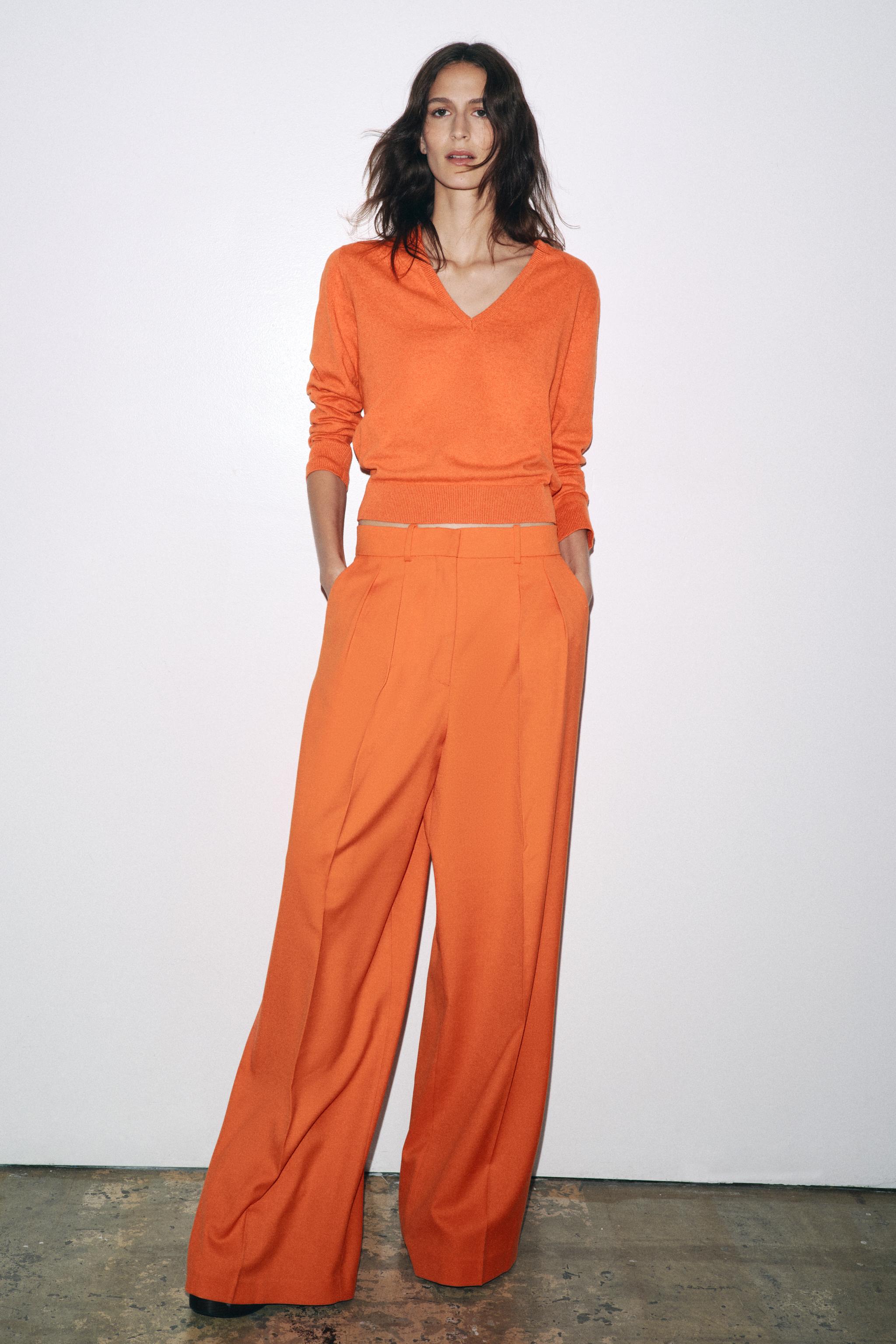 Zw Collection Wide Leg Pleated Pants