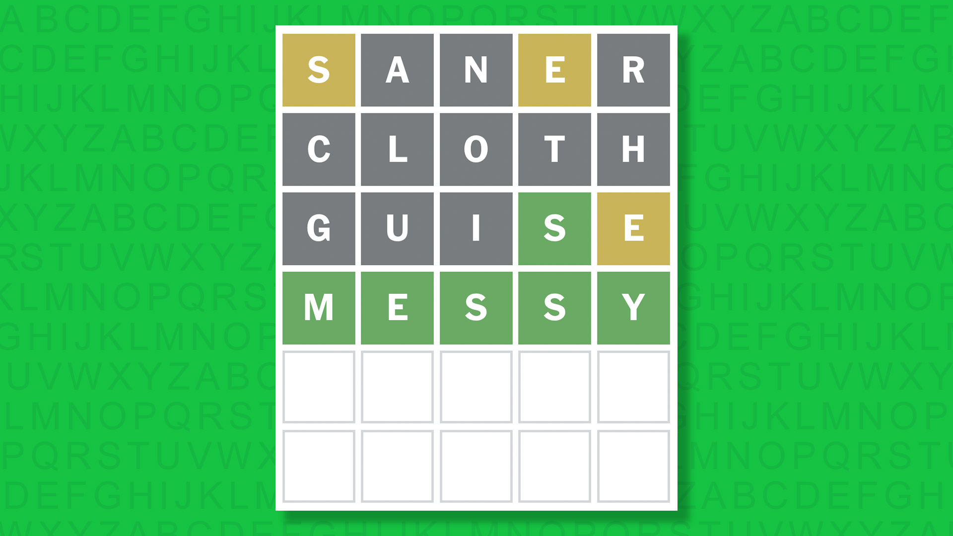 NYT Wordle answer for game 1923 on a green background