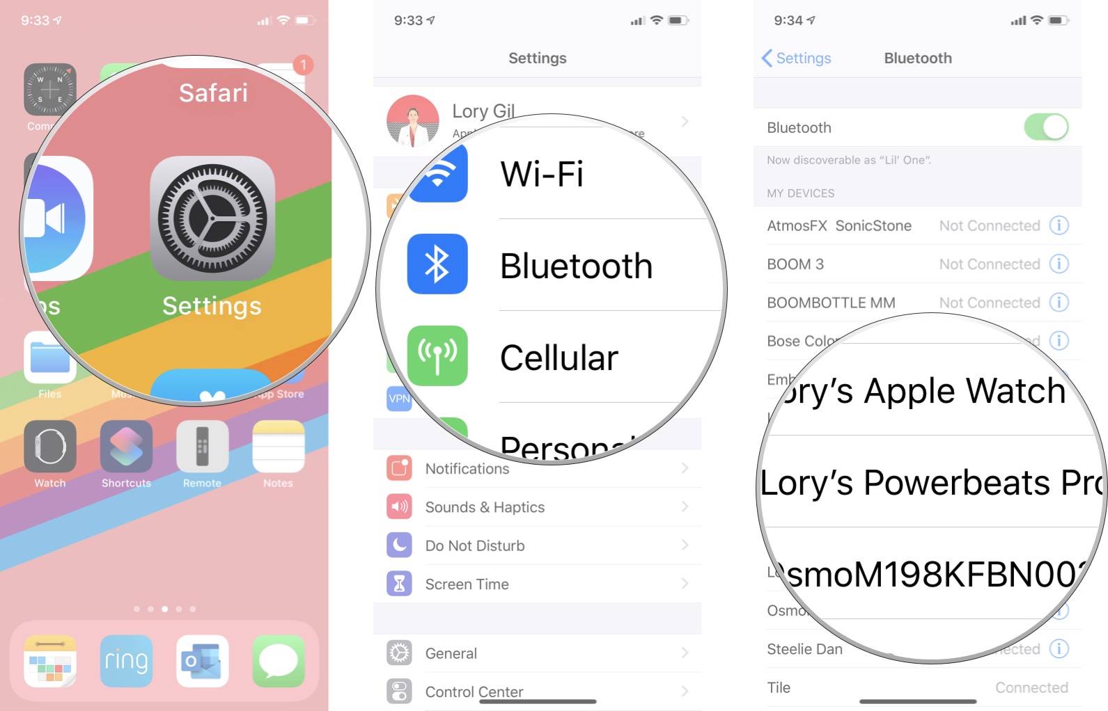 Launch Settings, then tap Bluetooth, then tap Powerbeats Pro