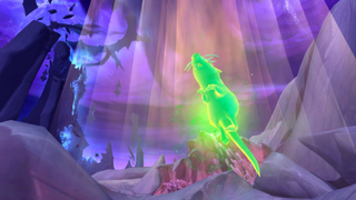 Dundun the Loa floats in his resplendent glory as a signpost for an Abundance event in World of Warcraft: Midnight.