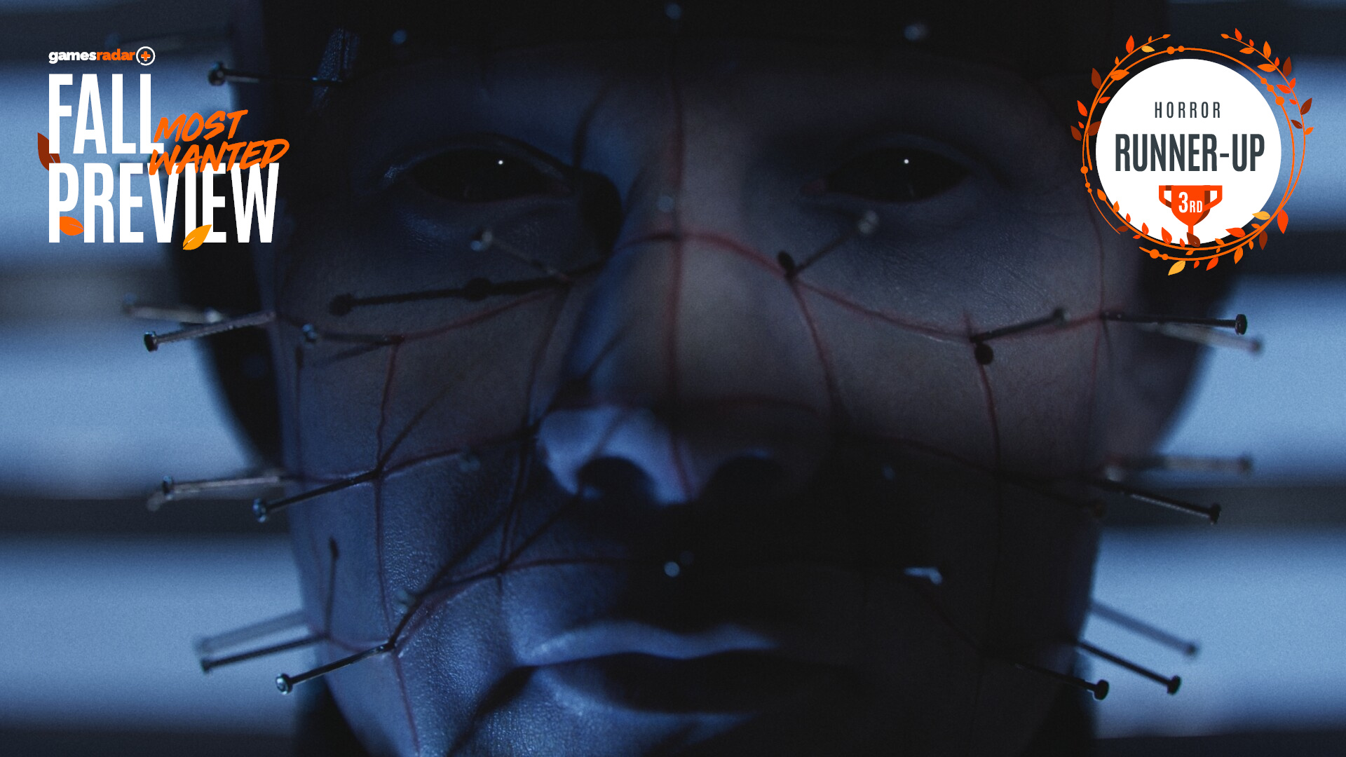 Pinhead from Hellraiser Revival with the Fall Preview GamesRadar+ branding