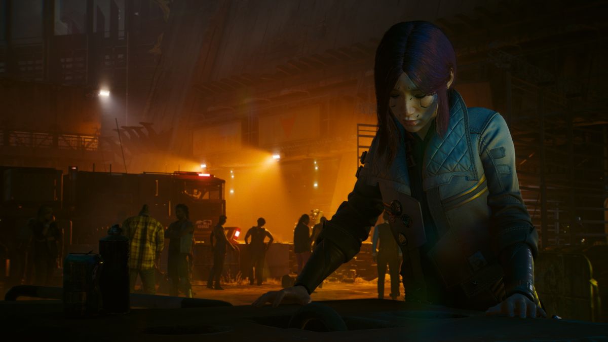 Cyberpunk 2077: Phantom Liberty screenshot featuring new character Songbird on a dark background