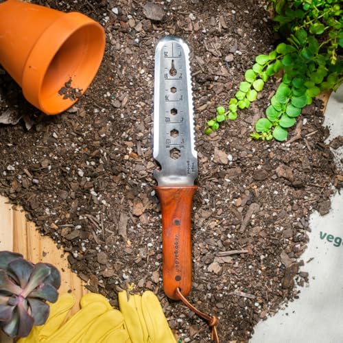 Vego Garden Hori Hori Garden Knife Set, 10 in 1 Multifunctional Gardening Hand Tools with 420 Stainless Steel Blade and Sheath for Weeding, Pruning, Digging, Bottle Opener, Wrench, Nail Puller, Carving