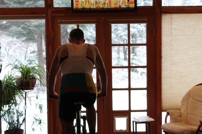 Sometimes there is too much snow to ride outside