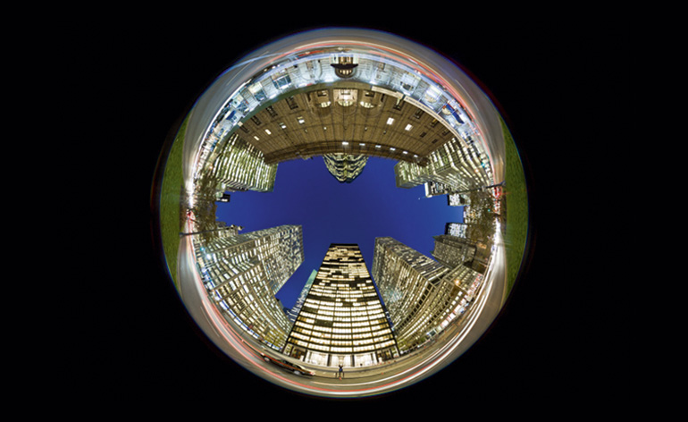 A still photograph taken from 'A New York Minute', 2013, taken at the base of the Seagram building on Park Avenue