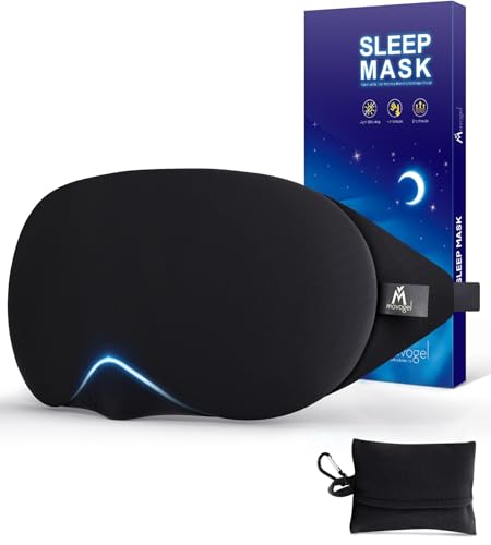 Mavogel Cotton Sleep Eye Mask - Updated Design Light Blocking With Adjustable Nose Bridge, Soft and Comfortable Night Eye Mask for Men Women, Eye Blinder for Shift Work, Includes Travel Pouch, Black : Amazon.co.uk: Health & Personal Care